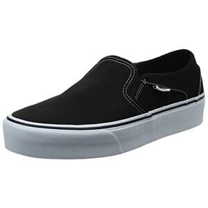 Vans Asher Platform Slip On Sneaker Low Top Classic Canvas Skater Black W9 M7.5